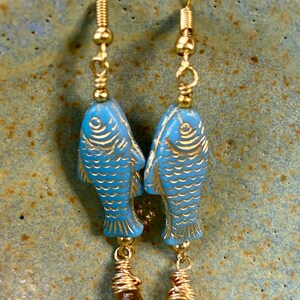 Nuance Fish Cutout Earrings - Glass