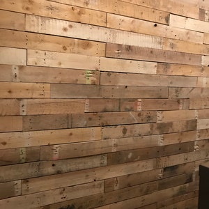 10 Sq M Scorched Rustic mix Reclaimed Rustic Pallet Wood Wall Cladding Dry, Denailed, Ready to Fit Boards Plank image 10