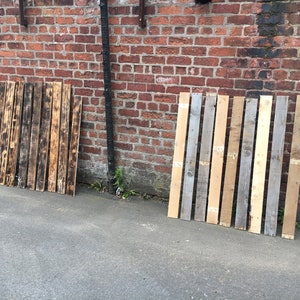 10 Sq M Scorched Rustic mix Reclaimed Rustic Pallet Wood Wall Cladding Dry, Denailed, Ready to Fit Boards Plank image 6