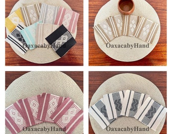 Coasters Set of 4 - Rustic Home Decor - Oaxaca coasters - Handwoven Cotton Coaster