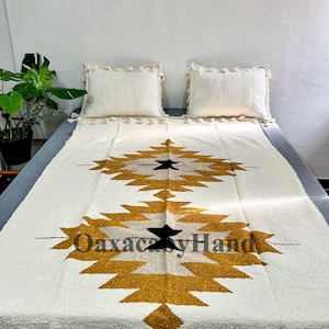 Handwoven Diamond Mexican Blanket - Diamond Blanket - Premium Baja Blanket - Yoga blanket - Bohemian Blanket - Thick Blanket