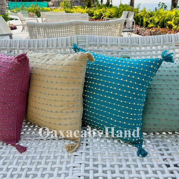 Mexican Pillow cover - Boho Pillow case - Set of 2 Pillow covers - Handwoven pillow case - Mexican home decor - Handmade pillow