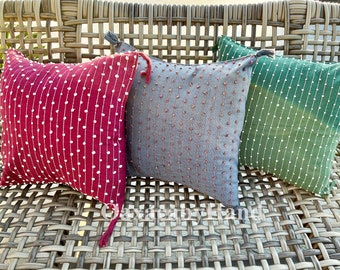 Fodera per cuscino messicano - Federa per cuscino Boho - Set di 2 federe per cuscino - Federa per cuscino intrecciata a mano - Arredamento per la casa messicana - Cuscino fatto a mano