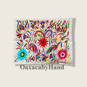 Otomi wall art - Otomi Wall Hanging - Hand embroidery wall art  - Mexico wall art - Tenango Wall hanging - Bright Colors art - Boho Wall Art