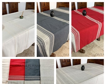 Mexican Tablecloth - Different sizes - Oaxaca Tablecloth - Cotton Tablecloth - Boho Tablecloth - Hand woven tablecloth