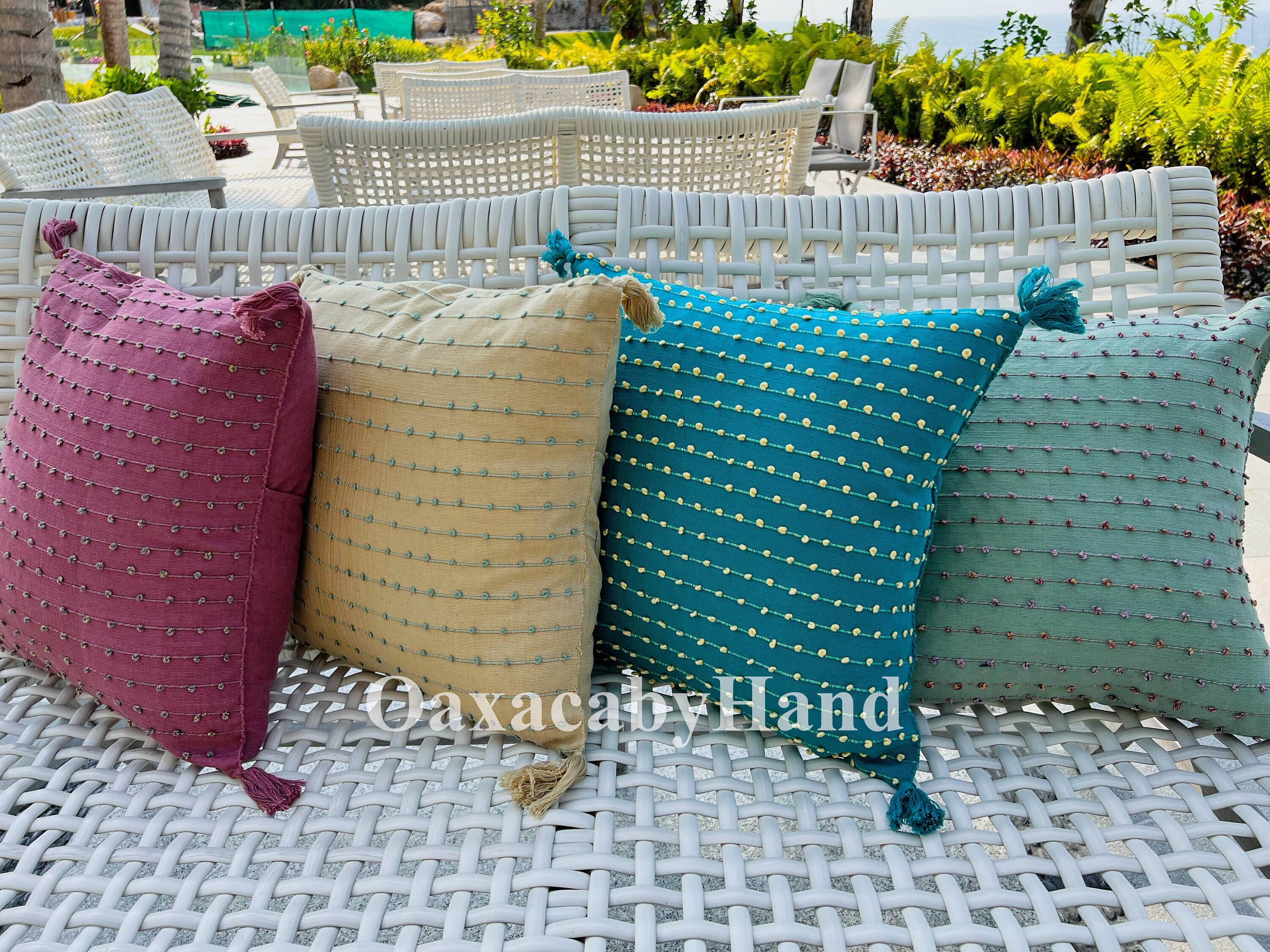 Mexican Pillow cover - Boho Pillow case - Set of 2 Pillow covers - Handwoven pillow case - Mexican home decor - Handmade pillow