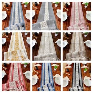 Chemin de table mexicain, chemin de table Oaxaca, chemin de table tissé à la main, chemin de lit, chemin de table de différentes couleurs, chemin de table bohème, chemin de table fait main