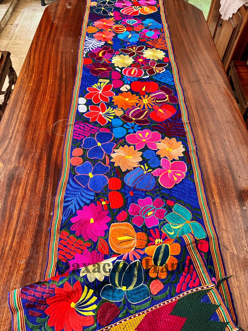 Mexican Table Runner Embroidered Runner Handwoven Runner Etsy