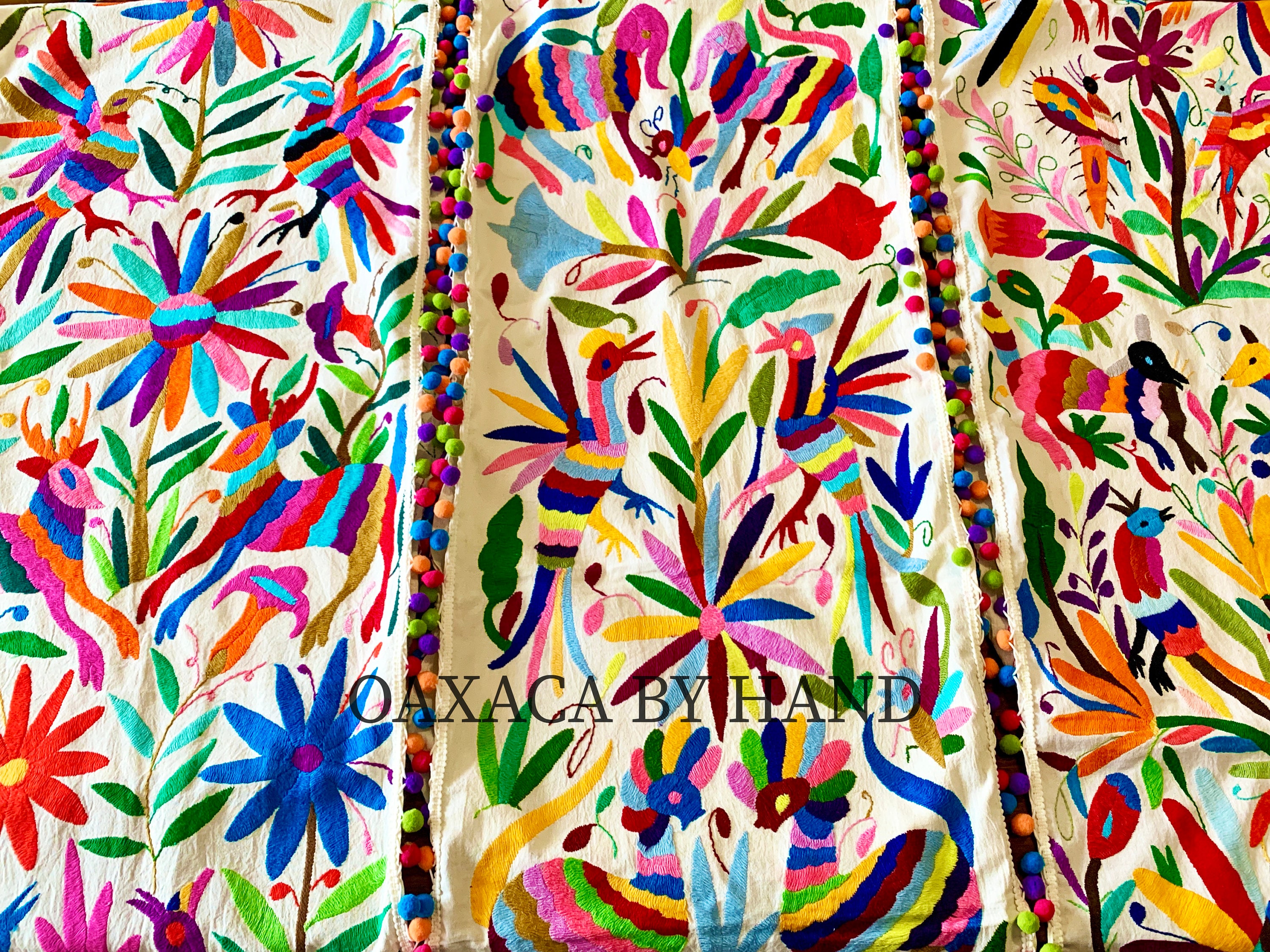 Otomi Table Runner Hand Embroidered Runner Mexican Table - Etsy