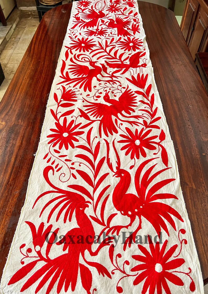 Otomi Table Runner Otomi Embroidery Runner Otomi Fabric Etsy