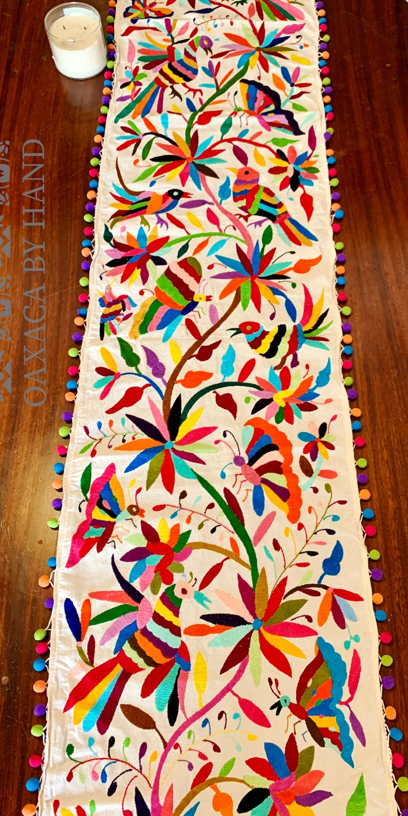 Otomi Table Runner Hand Embroidered runner Mexican table Etsy