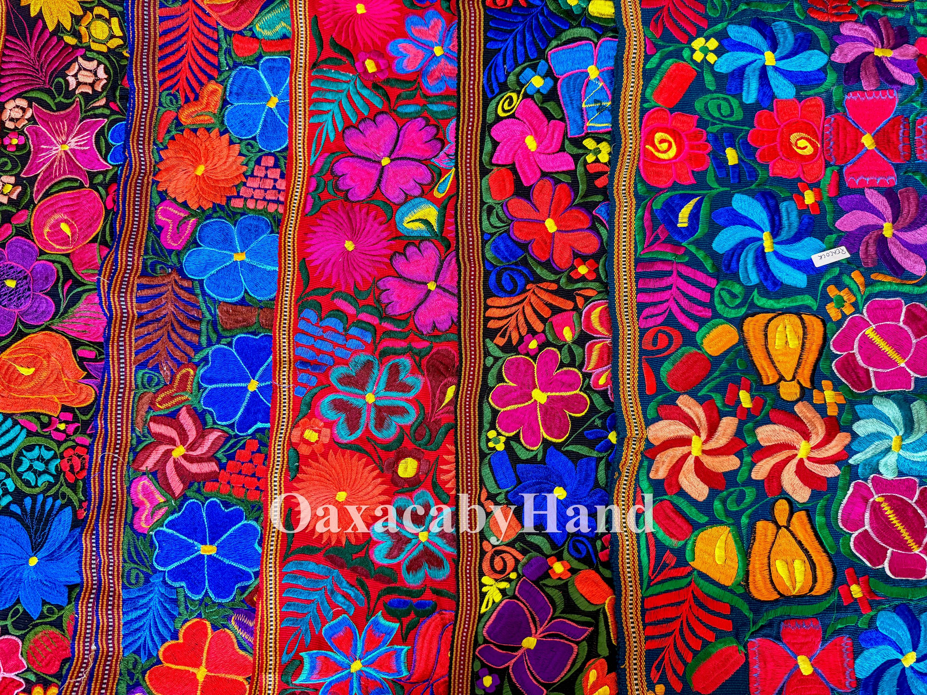 Mexican Table Runner, Embroidered Runner, Hand-woven Runner