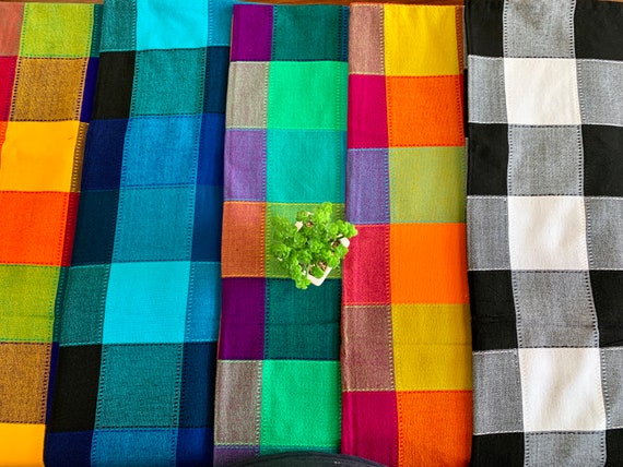 Fiesta Tischdecke - Mexikanisch - Quadratische Tischdecke - Verschiedene Farben - Cinco de Mayo Tischdecke - Bunte Tischdecke - Karierte Tischdecke