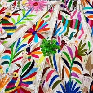 Colorful Otomi Table Runner, Hand Embroidered runner, Mexican table runner, Bed Runner, Tenango Runner