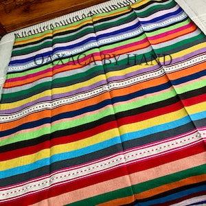 Handwoven Oaxacan Blanket - 100% Cotton - Mexican Blanket - Boho Style - Traditional Blanket - Yoga Blanket
