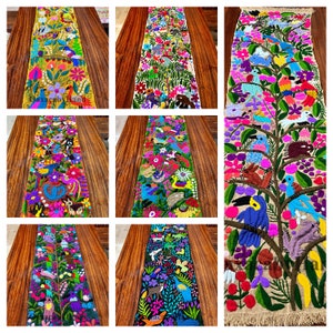 Mexican Table Runner, Hand-embroidered Runner, Hand-Woven runner, Chiapas runner, Bed Runner, Different Colors Runner, Boho Runner