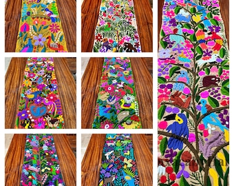Mexican Table Runner, Hand-embroidered Runner, Hand-Woven runner, Chiapas runner, Bed Runner, Different Colors Runner, Boho Runner