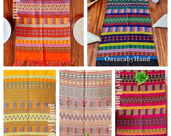 Hand Woven Mexican Table Runner - Chiapas Runner - Back strap loom weaving - Table runner  - Bright Runner - Boho Runner