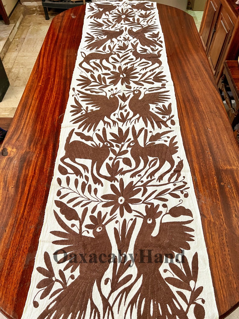 Otomi Table Runner Otomi Embroidery Runner Otomi Fabric Etsy