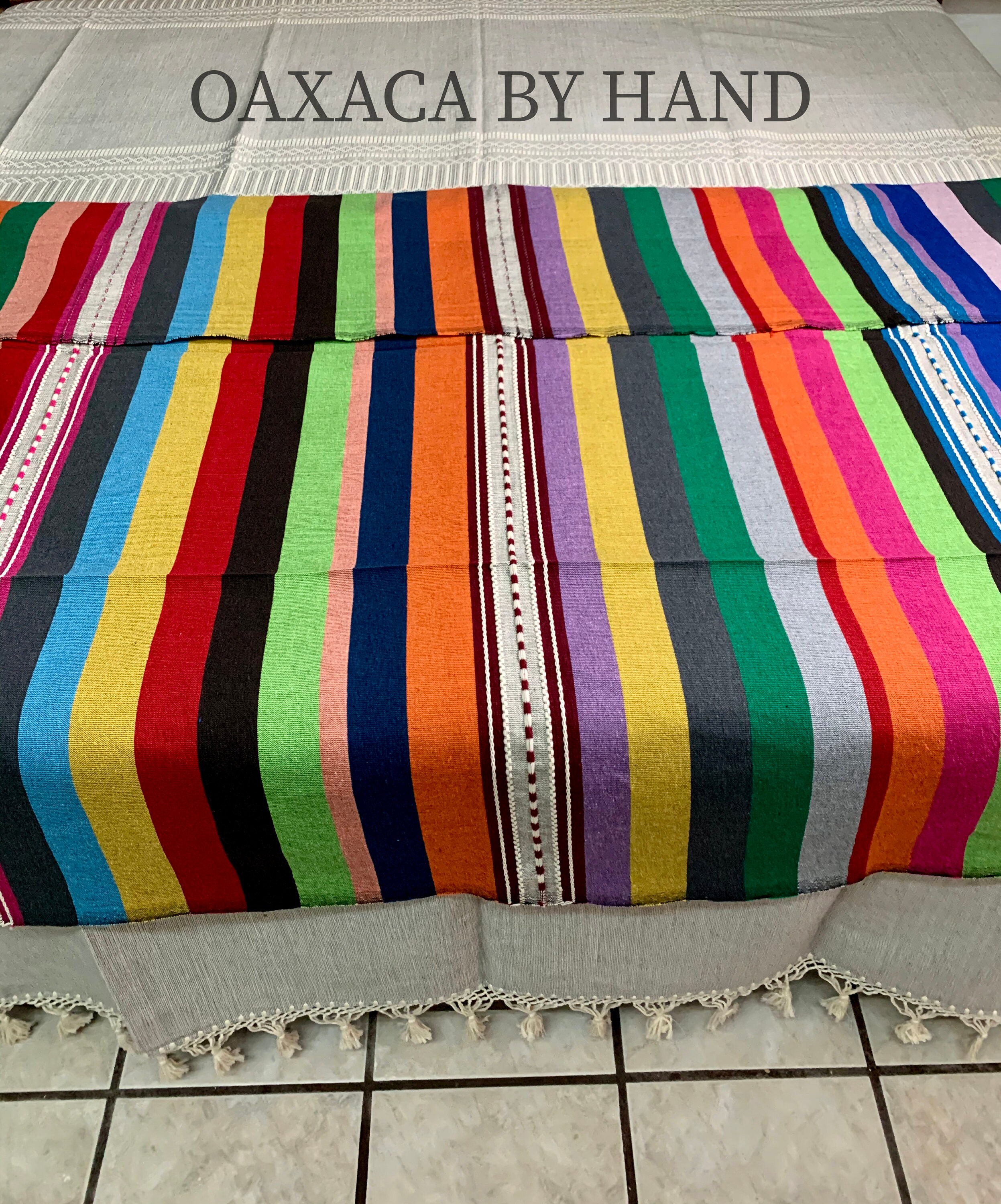 Handwoven Oaxacan Blanket 100% Cotton Mexican Blanket - Etsy