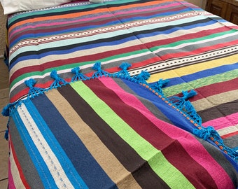 Mexikanische Tagesdecke – Doppel-, Queen- und King-Size-Größe – Oaxaca-Bettdecke – handgefertigte Tagesdecke – handgewebte Tagesdecke – weitere Farben