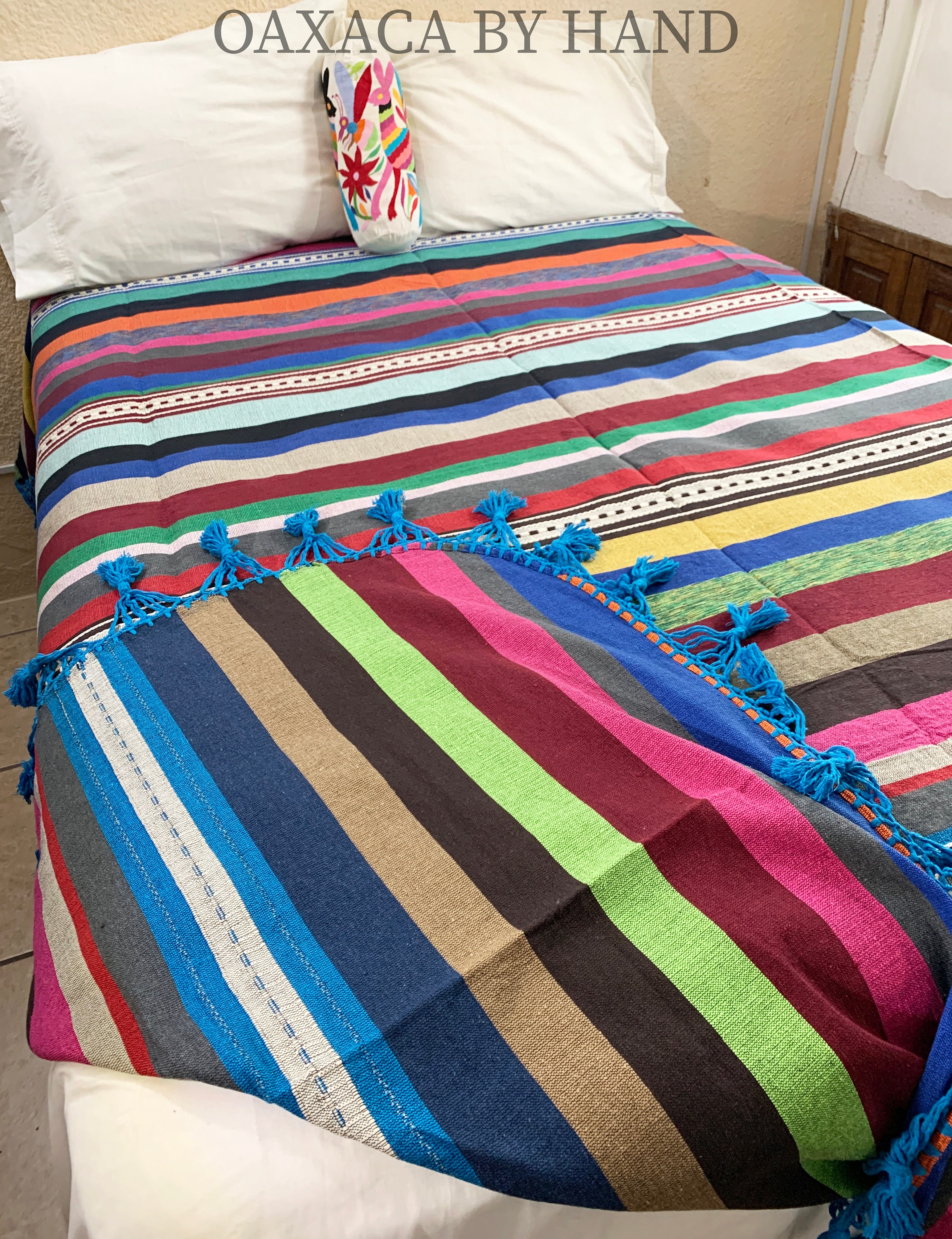 Mexican Bedspread Double Queen and King Size Oaxaca
