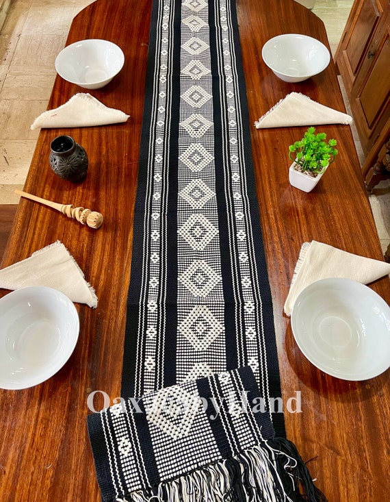 Mexican Table Runner, Oaxaca Runner, Hand-woven Runner, Bed Runner