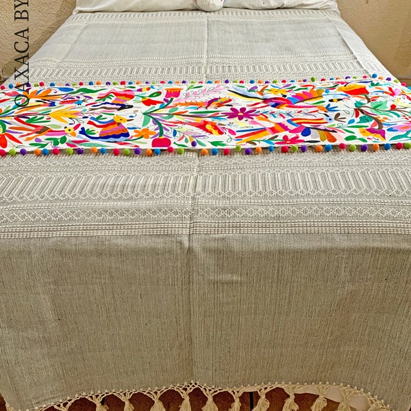 Oaxaca Bedspread - Mexican Bedcover - Handmade Bedspread - Mexican Bedspread - Handwoven Bedspread