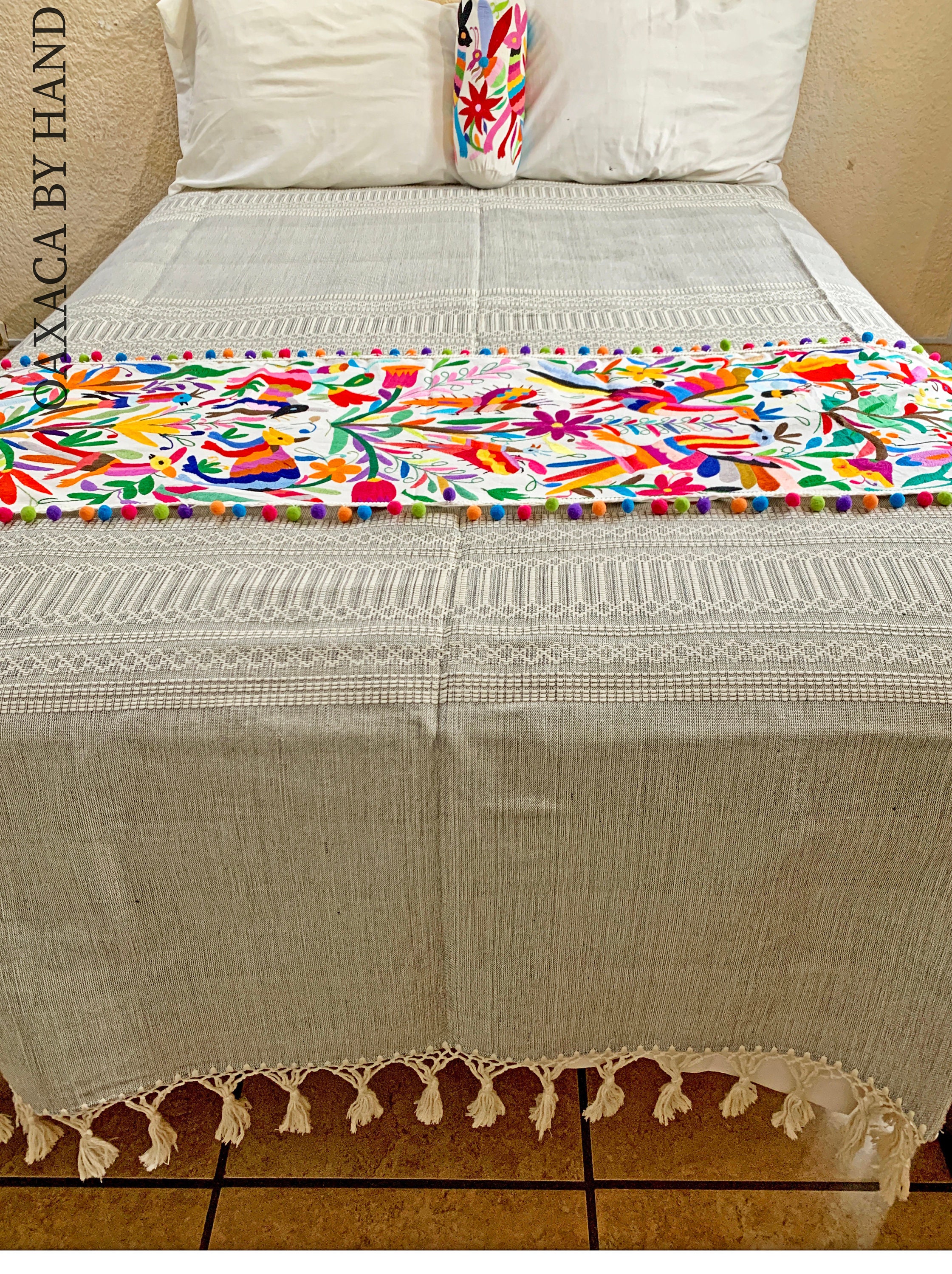 Oaxaca Bedspread Mexican Bedcover Handmade Bedspread Mexican Bedspread Handwoven Bedspread Etsy