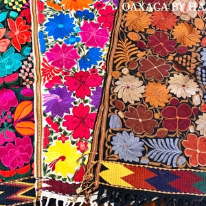 Chemin de table mexicain, chemin de table court, chemin de table brodé, chemin de table tissé à la main, chemin de table Chiapas, chemin de lit, chemin de table de différentes couleurs, chemin de table Boho