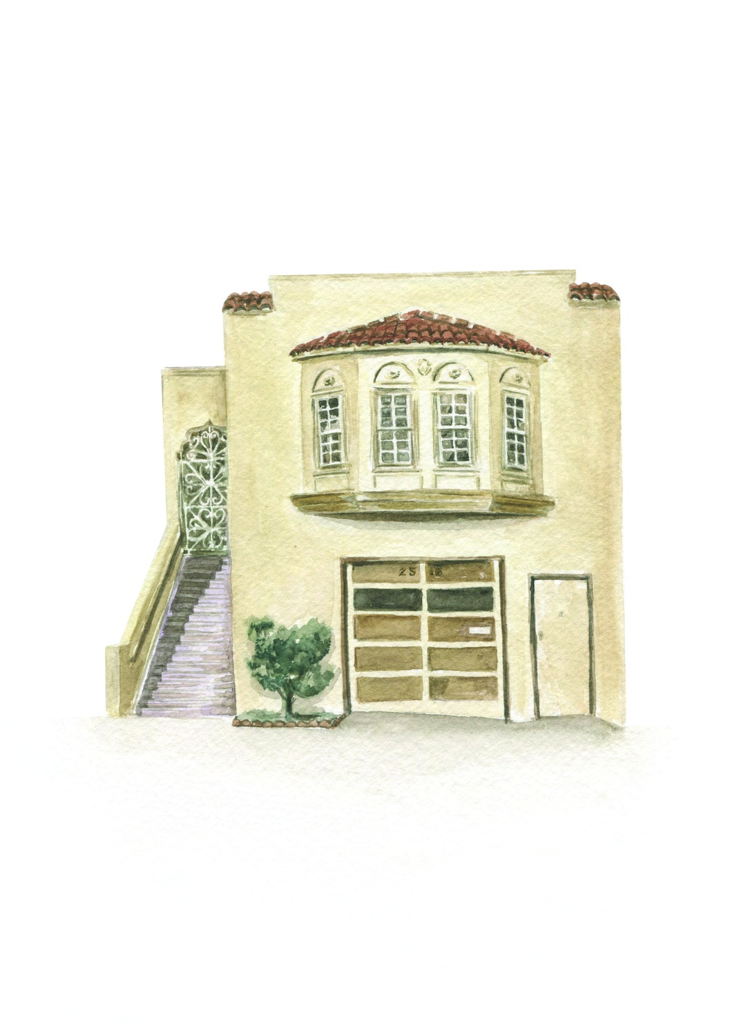 Custom Original Watercolor Home Portrait - Etsy