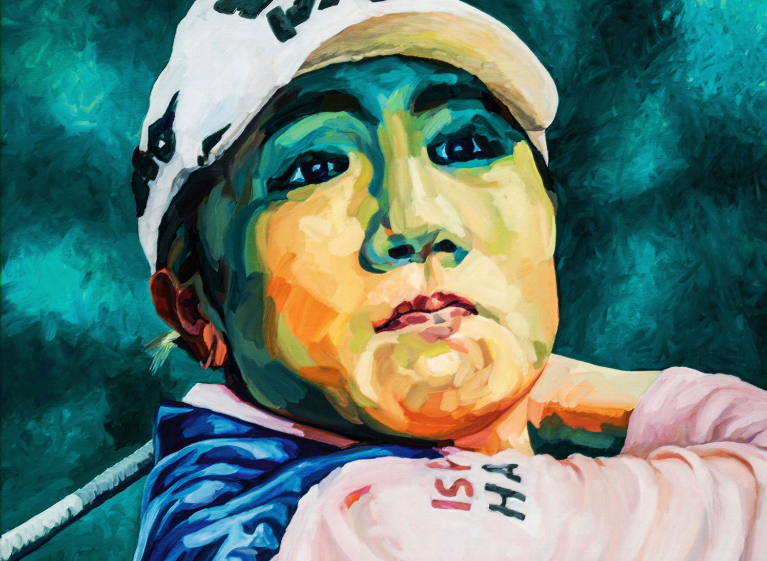 Prestablo - Portrait Épique La Championne de Golf Variation Fauve.