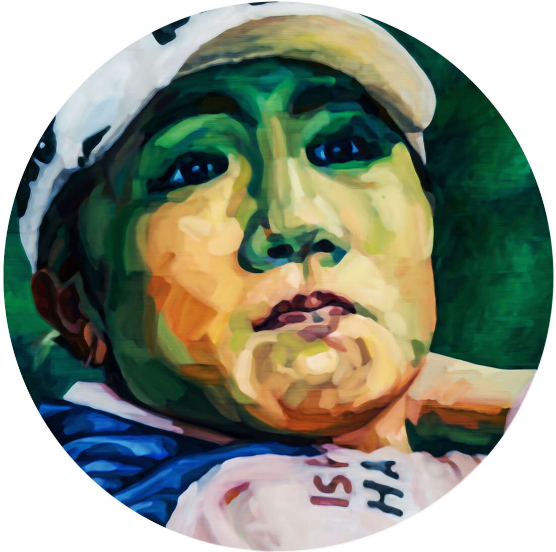 Prestablo-Portrait Épique - La Championne de Golf Variation Classique-Tondo.