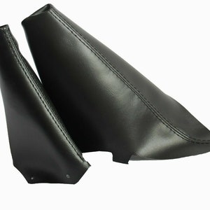 Fits 07-14 Mini Cooper R55 R56 R57 Synthetic Leather Manual Shift & Emergency Brake Boot SET (Skin Only) - More Colors to Choose From