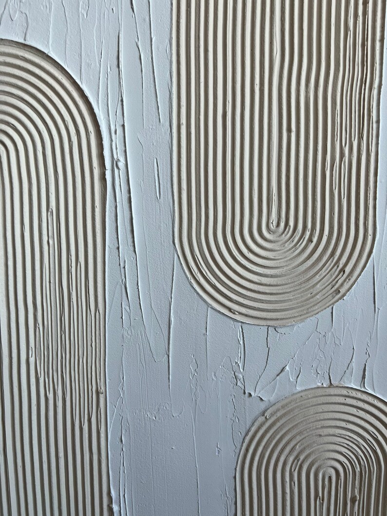 Textured Plaster Wall Art 3D Sculptural Canvas Neutral Etsy