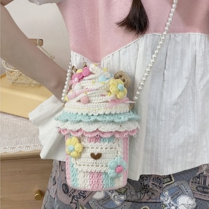 Ice Cream Bucket Bag Ice Cream Purse Ice Cream Crossbody Bag Ice Cream Shape Bag