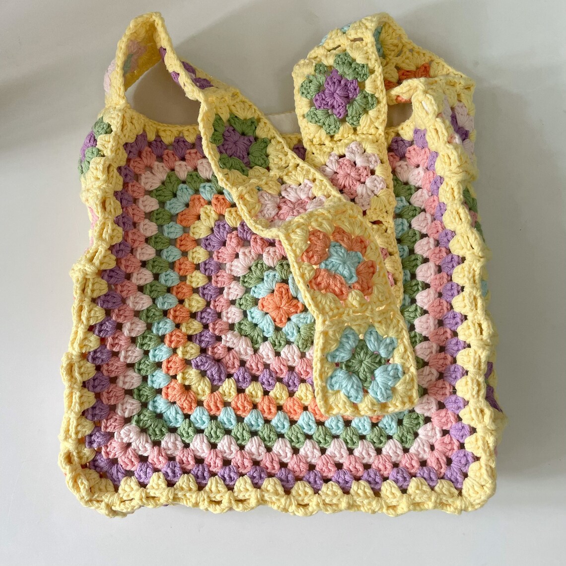 Crochet Granny Square Shoulder Bag Granny Square Crossbody Bag - Etsy