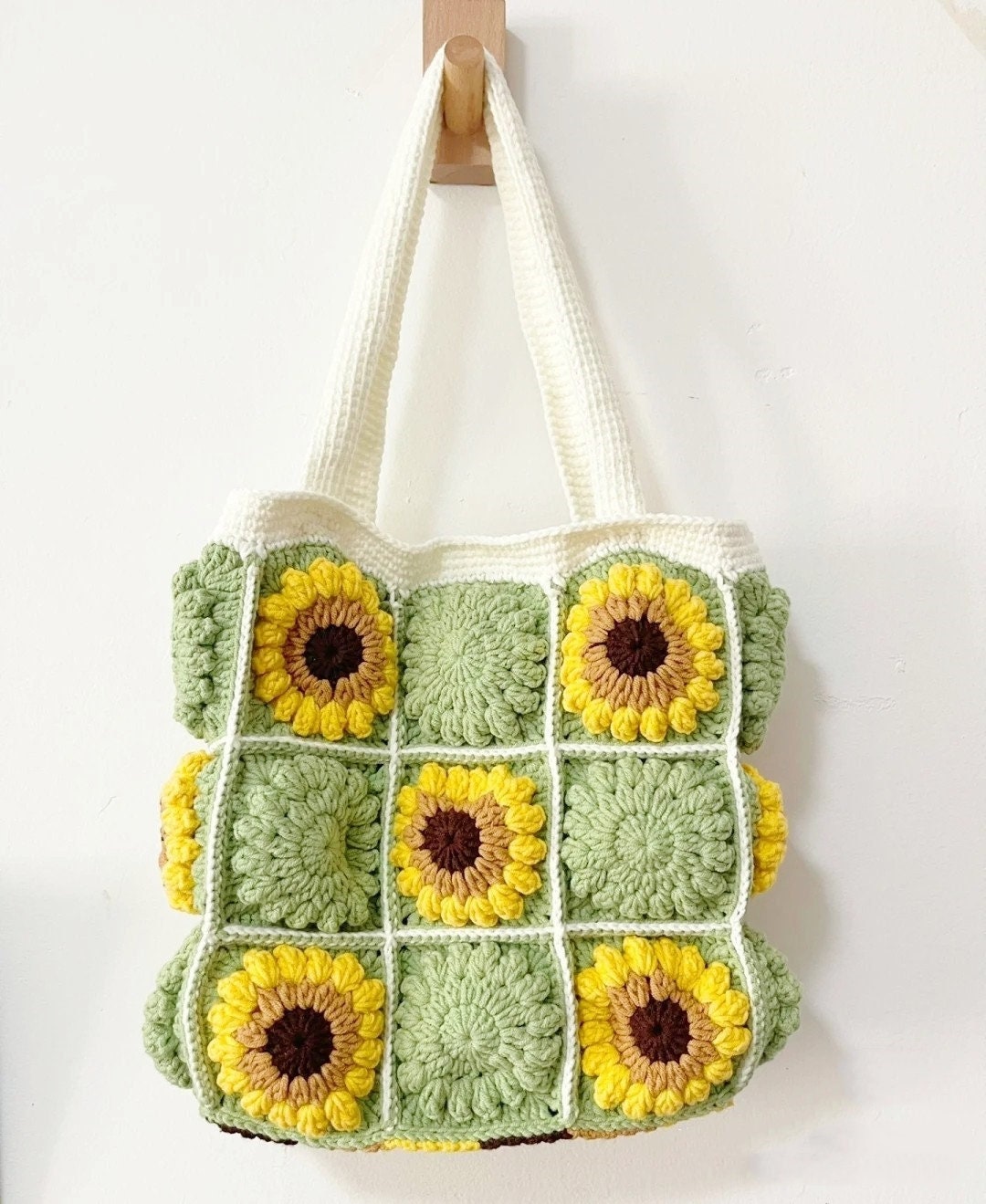 Crochet Sunflower Shoulder Bag Handmade Sunflower Tote Bag - Etsy