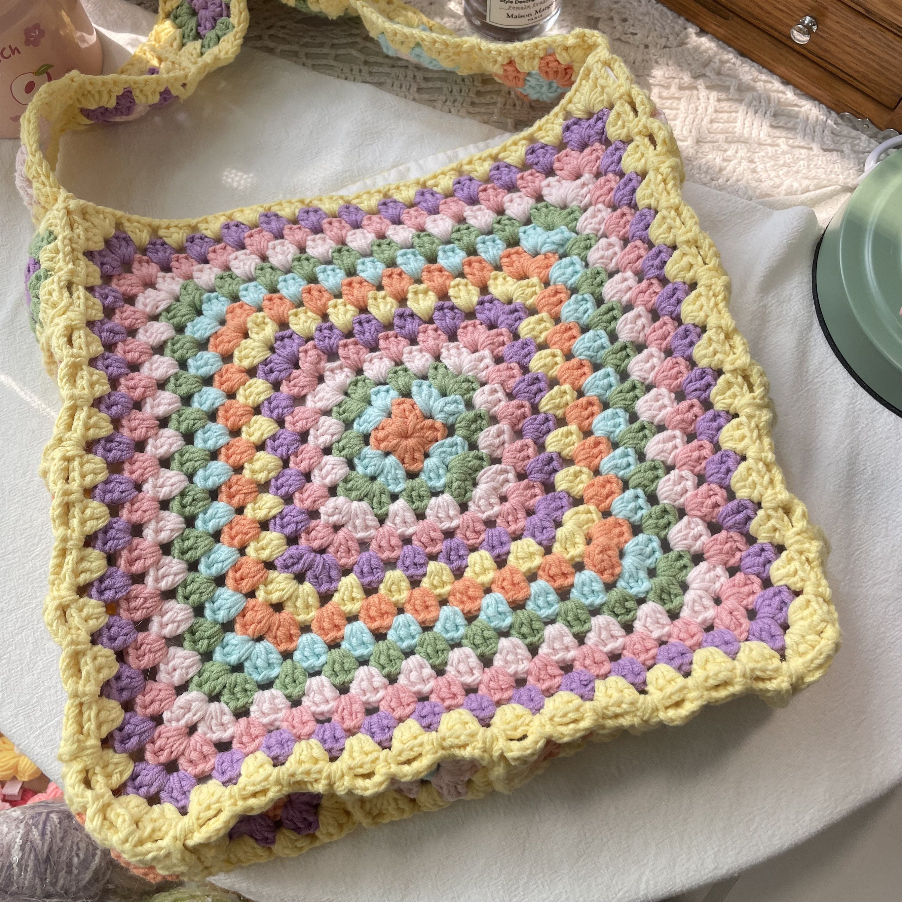 Crochet Granny Square Shoulder Bag Granny Square Crossbody Bag - Etsy