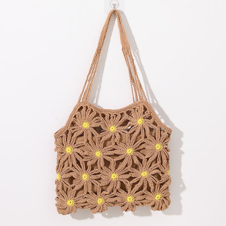 Crochet Daisy Shoulder Bag Lace Daisy Hollow Shoulder Bag Etsy