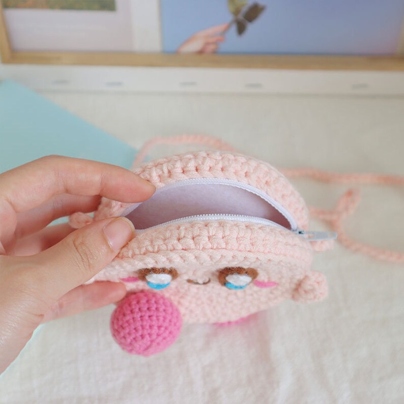 Kirby Purse Amigurumi Crochet Bag Cute Purse Crossbody Bag Etsy