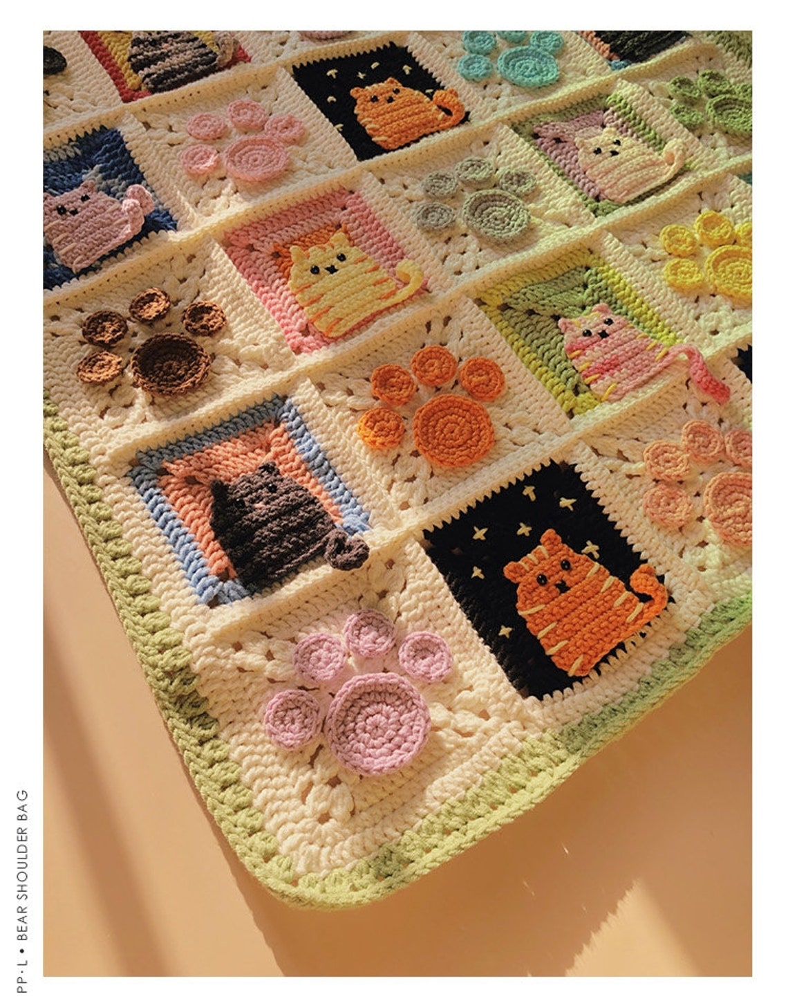 Cat Crochet Baby Throw Blanket Crochet 3D Cat Animal Pattern Etsy