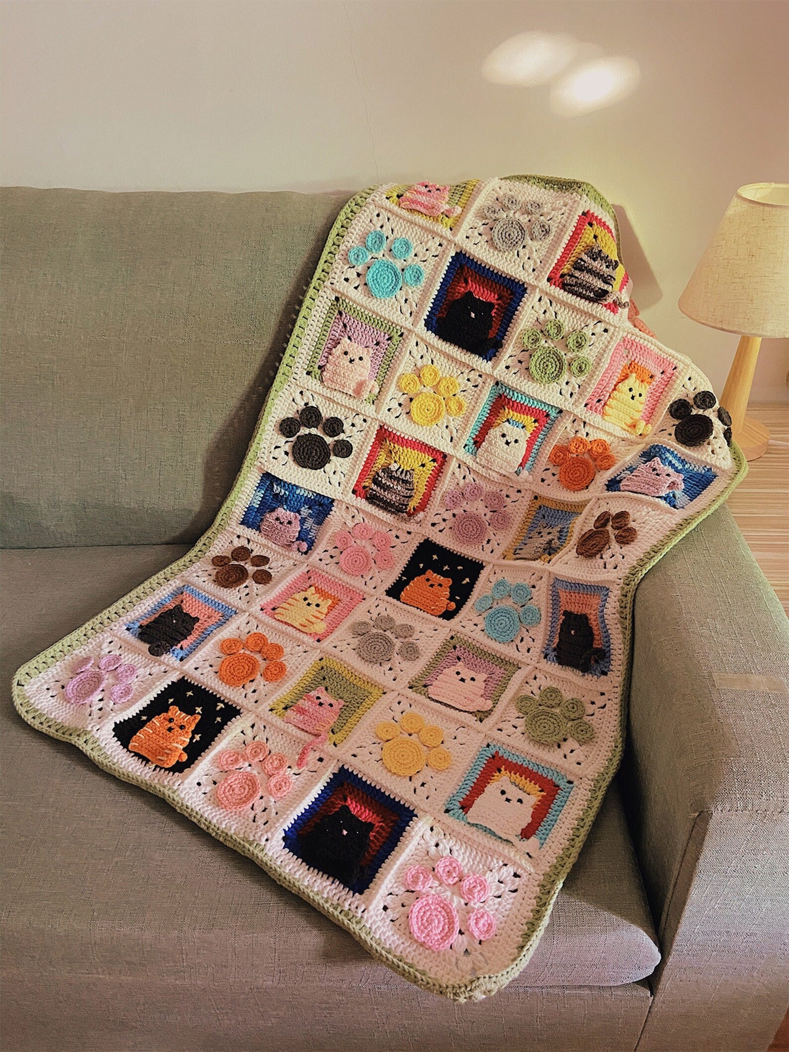 Cat Crochet Baby Throw Blanket Crochet 3D Cat Animal Pattern Etsy