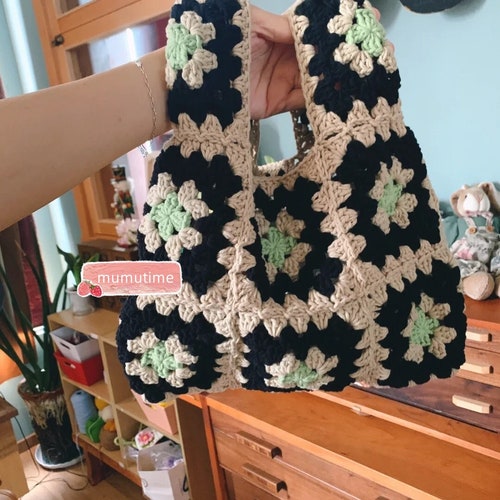 Crochet Granny Square Clutch Bag Wristlet Bag Crochet Top - Etsy