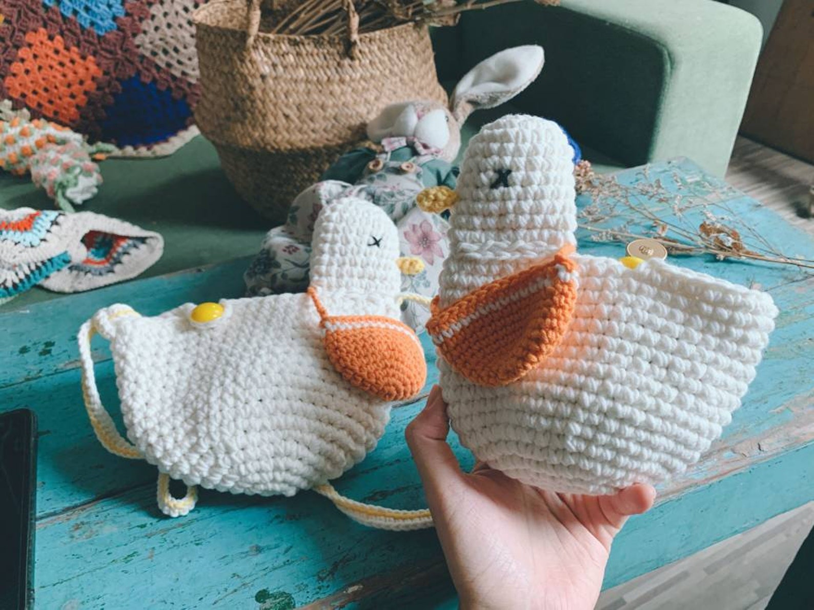 Crochet bag duck bag crossbody bag messenger bag cute handmade Etsy