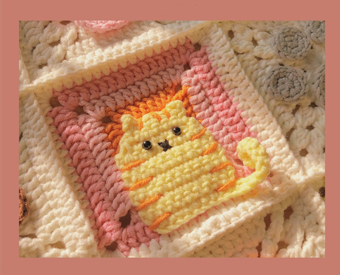 Cat Crochet Baby Throw Blanket Crochet 3D Cat Animal Pattern Etsy