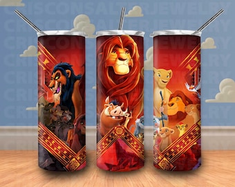 Ddisney Characters Mickey Mouse Lion King 20oz Skinny Tumbler Sublimation Cartoon Lion King Ddisney Tumbler Ddisney Gift For Ddisney Lovers