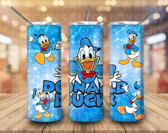 Ddisney Donald Duck 20oz Skinny Tumbler Sublimation Donald Seamless Cartoon Groofy Mickey Donald Tumbler Ddisney Gift For Donald Lovers