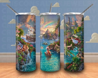 Ddisney Characters Tinker Bell Ppeter Ppan 20oz Skinny Tumbler Sublimation Cartoon Ppeter Ppan Neverland Tumbler Gift For Ppeter Ppan Lover