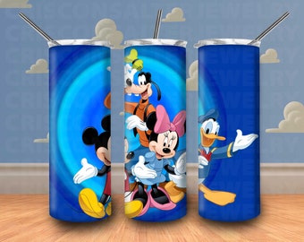 Ddisney Characters Mickey Mouse 20oz Skinny Tumbler Sublimation Cartoon Minnie Donald Pooh Ddisney Tumbler Ddisney Gift For Ddisney Lovers